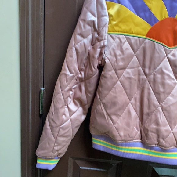 Classic Rock Couture Rising Sun Bomber Jacket Dusted Pink size M - Picture 13 of 17
